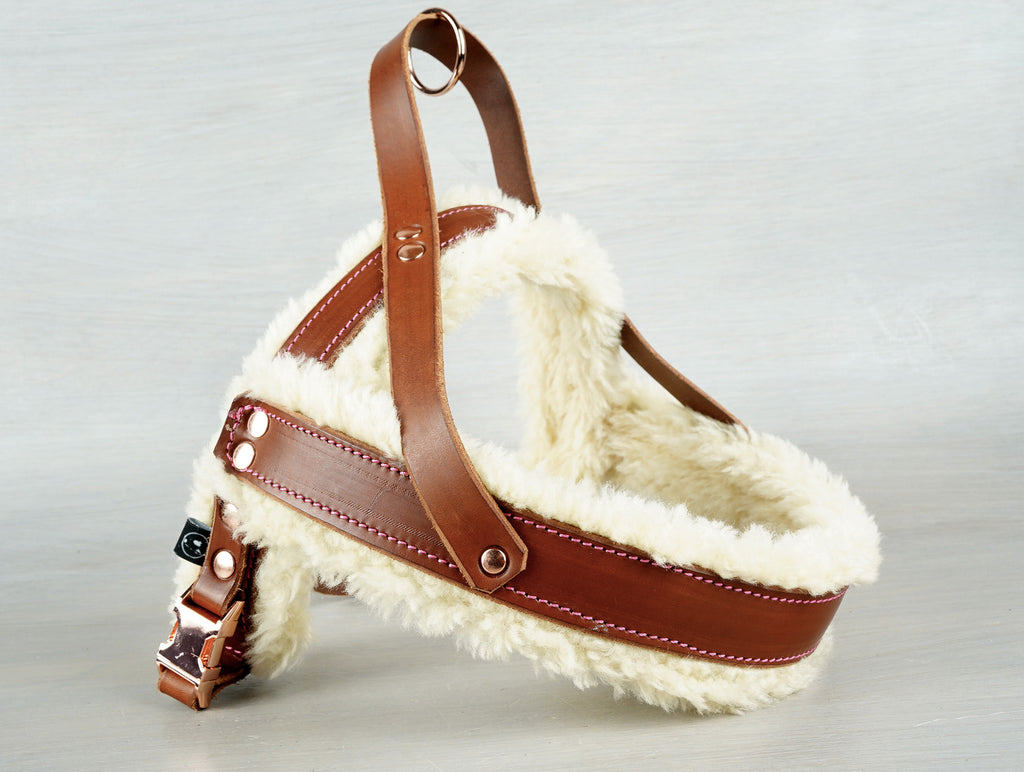 Sheepskin cheap dog harness