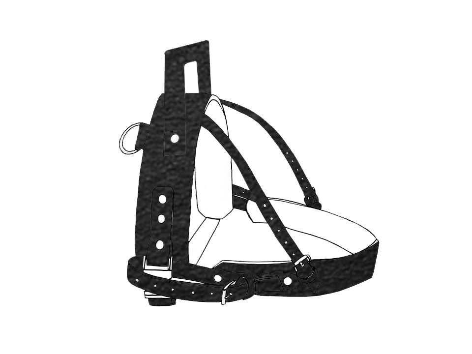 Leather Service Dog Harness with Fixed Rigid Handle Yupcollars