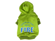 “FIRE” Dog Hoodie – Green