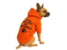 “I Still Live With My Paw-rents!” Dog Hoodie Orange – Soft and Warm