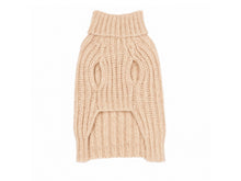 Beige Wool Knit Dog Sweater – Soft and Warm Cable Knit