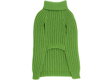 Green Wool Knit Dog Sweater – Soft and Warm Cable Knit