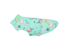 “Unicorn” Dog Coat – Pastel Light Blue with Rainbow Print