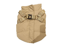 Beige Winter Dog Coat with Integrated Harness – Padded and Waterproof