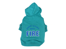 “FIRE” Dog Hoodie – Blue