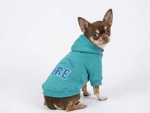 “FIRE” Dog Hoodie – Blue