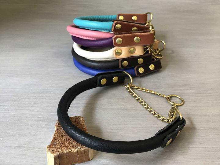 Rolled Leather Dog Collars Yupcollars